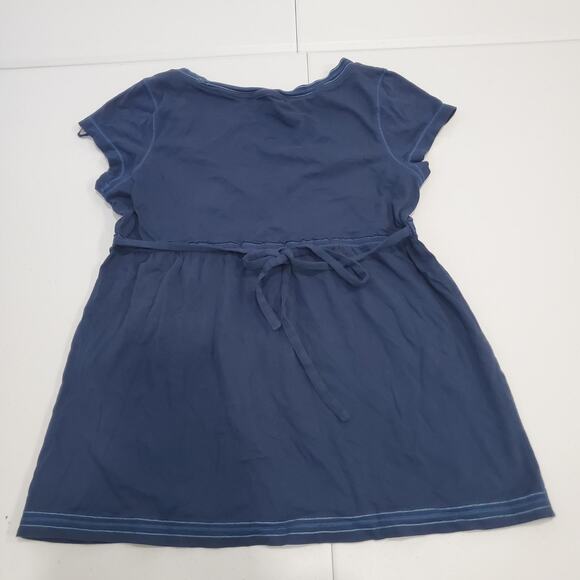 Y2K Aeropostale Shirt Womens XL Blue V Neck Babydoll Empire Waist Tunic - Picture 2 of 8